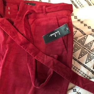 Lulus red corduroy belted pants